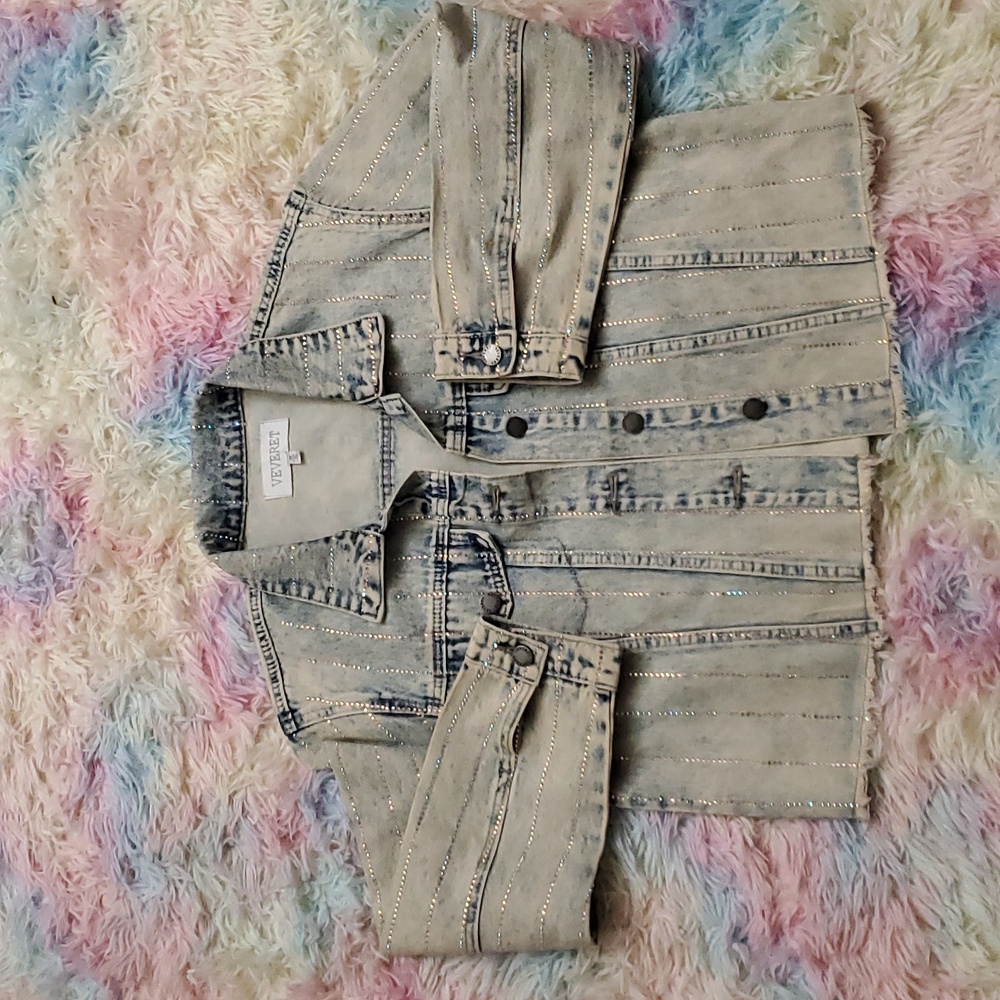 Crystal fancy Denim jacket
